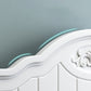 French Country White Standard Bed 46.45" High Bed with Headboard
