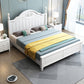 French Country White Standard Bed 46.45" High Bed with Headboard