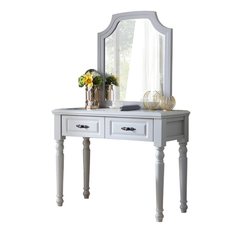 2 Storage Drawers & Mirror Vanity Set Victorian Wood Dressing Table