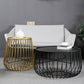 Mid-century Modern Round Iron Coffee Table, Frame Base Coffee Table 31.5"L x 31.5"W x 18"H + 22"L x 22"W x 23"H Clearhalo 'Coffee & Accent Tables' 'Coffee Tables' 'coffee_tables' 'furn' 'furn_coffee_tables' 'Furniture' 'Living Room Furniture' 6099467