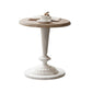 Mesa de centro individual con pedestal de metal redondo de madera maciza francesa