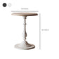 Mesa de centro individual con pedestal de metal redondo de madera maciza francesa