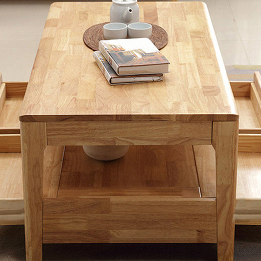 収納引き出しを備えたモダンな4脚長方形のシングルコーヒーテーブル