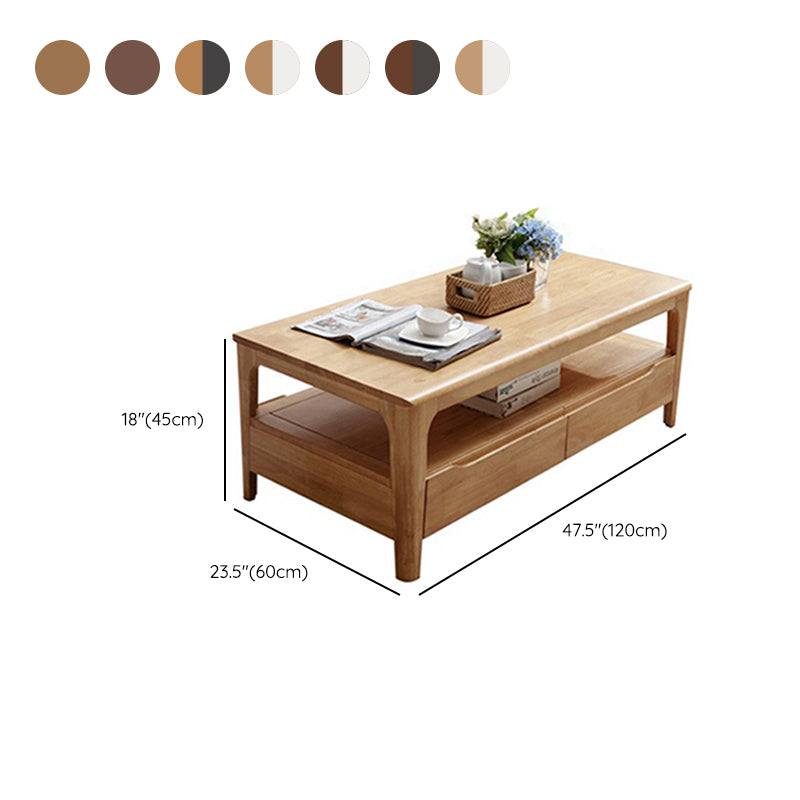 Modern 4 Legs with Storage Drawers Rectangular Single Coffee Table Clearhalo 'Coffee & Accent Tables' 'Coffee Tables' 'coffee_tables' 'furn' 'furn_coffee_tables' 'Furniture' 'Living Room Furniture' 6099506