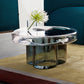 Modern Glass Coffee Table with Round Top and One Foot for Living Room Clearhalo 'Coffee & Accent Tables' 'Coffee Tables' 'coffee_tables' 'furn' 'furn_coffee_tables' 'Furniture' 'Living Room Furniture' 6099523