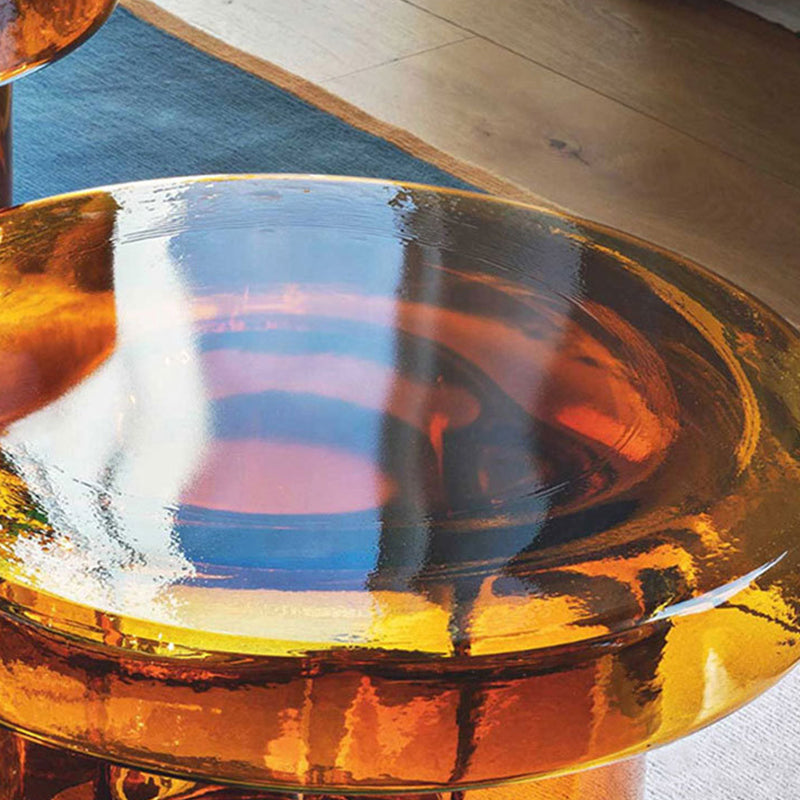 Modern Glass Coffee Table with Round Top and One Foot for Living Room Clearhalo 'Coffee & Accent Tables' 'Coffee Tables' 'coffee_tables' 'furn' 'furn_coffee_tables' 'Furniture' 'Living Room Furniture' 6099529