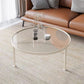 Contemporary Cocktail Table 3 Legs Glass Round Single Coffee Table