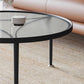 Contemporary Cocktail Table 3 Legs Glass Round Single Coffee Table