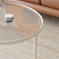 Contemporary Cocktail Table 3 Legs Glass Round Single Coffee Table