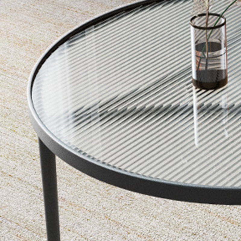 Contemporary Cocktail Table 3 Legs Glass Round Single Coffee Table