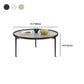 Contemporary Cocktail Table 3 Legs Glass Round Single Coffee Table