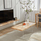 Scandinavian Rectangle Coffee Table with Solid Wood Top and 2 Acrylic Legs Clearhalo 'Coffee & Accent Tables' 'Coffee Tables' 'coffee_tables' 'furn' 'furn_coffee_tables' 'Furniture' 'Living Room Furniture' 6099582
