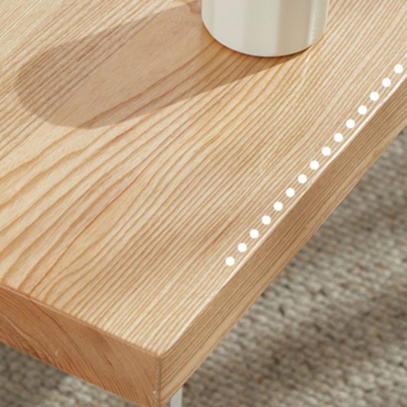 Scandinavian Rectangle Coffee Table with Solid Wood Top and 2 Acrylic Legs Clearhalo 'Coffee & Accent Tables' 'Coffee Tables' 'coffee_tables' 'furn' 'furn_coffee_tables' 'Furniture' 'Living Room Furniture' 6099587