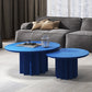 Contemporary Solid Wood Pedestal Cocktail Table Round Single Coffee Table