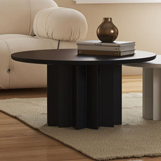 現代のソリッドウッドペデスタルカクテルテーブルラウンドシングルコーヒーテーブル