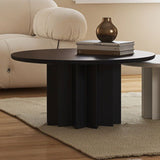 現代のソリッドウッドペデスタルカクテルテーブルラウンドシングルコーヒーテーブル