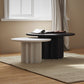 Contemporary Solid Wood Pedestal Cocktail Table Round Single Coffee Table