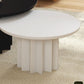 Contemporary Solid Wood Pedestal Cocktail Table Round Single Coffee Table