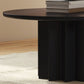 Contemporary Solid Wood Pedestal Cocktail Table Round Single Coffee Table