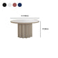 Contemporary Solid Wood Pedestal Cocktail Table Round Single Coffee Table