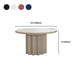 Contemporary Solid Wood Pedestal Cocktail Table Round Single Coffee Table