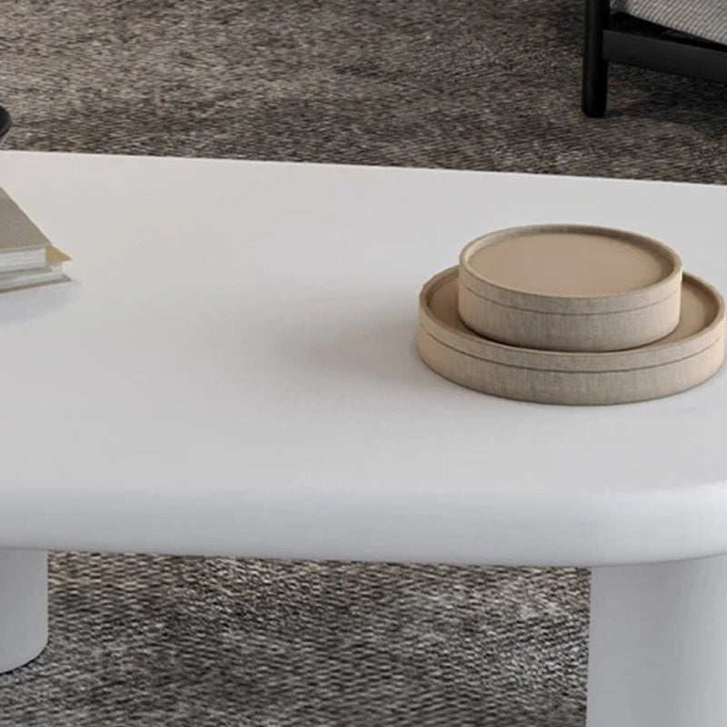Wooden 3 Legs Coffee Table Scandinavian Style Coffee Table in White Clearhalo 'Coffee & Accent Tables' 'Coffee Tables' 'coffee_tables' 'furn' 'furn_coffee_tables' 'Furniture' 'Living Room Furniture' 6099615