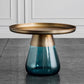 Mid-Century Modern Pedestal Glass Round Storage Single Coffee Table 24"L x 24"W x 16.5"H Blue Clearhalo 'Coffee & Accent Tables' 'Coffee Tables' 'coffee_tables' 'furn' 'furn_coffee_tables' 'Furniture' 'Living Room Furniture' 6099632