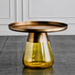 Mid-Century Modern Pedestal Glass Round Storage Single Coffee Table 24"L x 24"W x 16.5"H Yellow Clearhalo 'Coffee & Accent Tables' 'Coffee Tables' 'coffee_tables' 'furn' 'furn_coffee_tables' 'Furniture' 'Living Room Furniture' 6099649