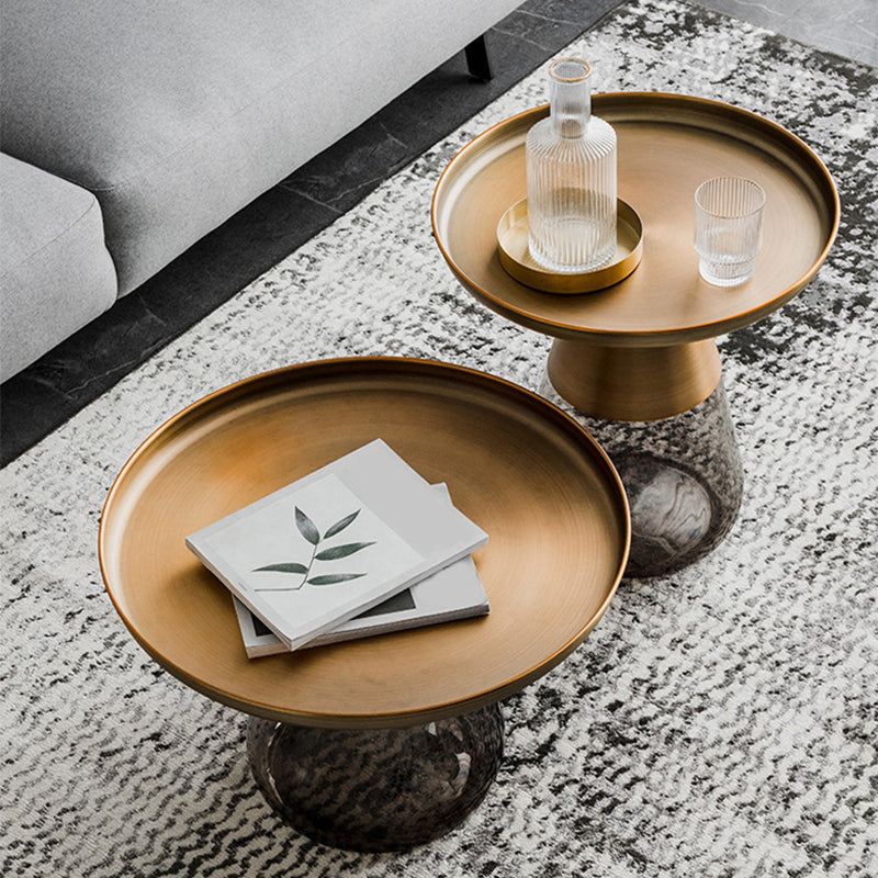 Mid-Century Modern Pedestal Glass Round Storage Single Coffee Table Clearhalo 'Coffee & Accent Tables' 'Coffee Tables' 'coffee_tables' 'furn' 'furn_coffee_tables' 'Furniture' 'Living Room Furniture' 6099651