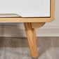 Mesa de centro individual rectangular de madera maciza contemporánea con estante de almacenamiento