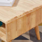 Mesa de centro individual rectangular de madera maciza contemporánea con estante de almacenamiento