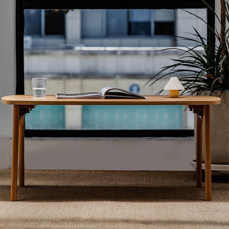 Zeitgenössischer rechteckiger, klappbarer Einzel-Couchtisch aus Massivholz