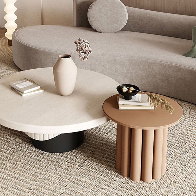Contemporary Cocktail Table Pedestal Solid Wood Round Coffee Table Clearhalo 'Coffee & Accent Tables' 'Coffee Tables' 'coffee_tables' 'furn' 'furn_coffee_tables' 'Furniture' 'Living Room Furniture' 6099687