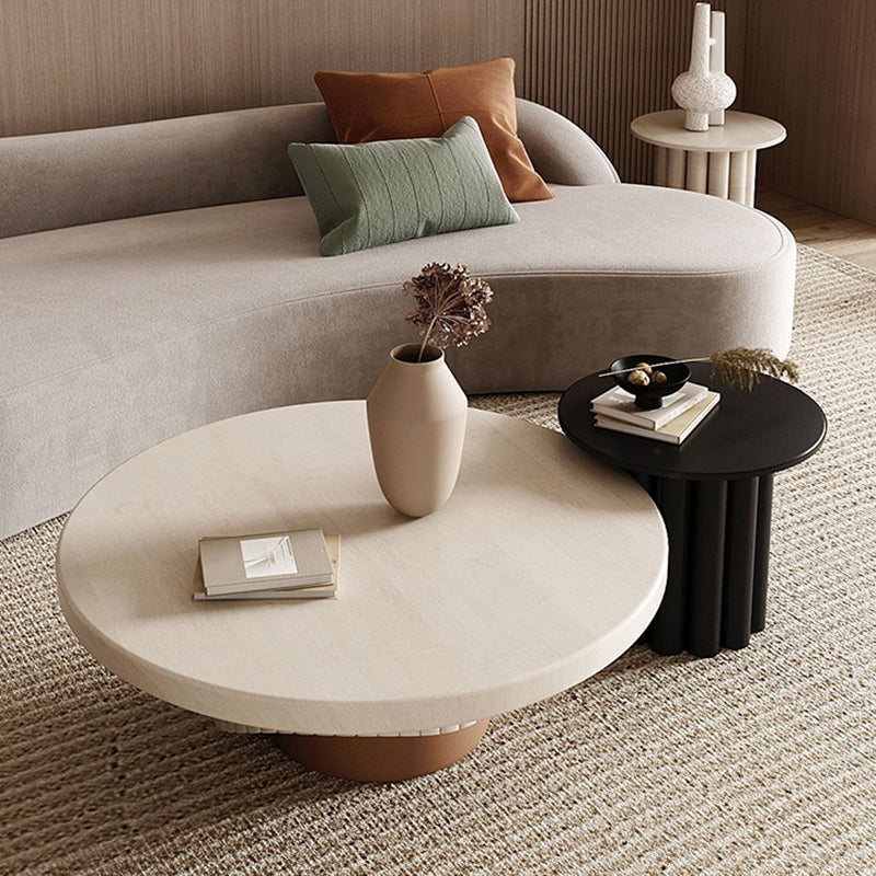 Contemporary Cocktail Table Pedestal Solid Wood Round Coffee Table Clearhalo 'Coffee & Accent Tables' 'Coffee Tables' 'coffee_tables' 'furn' 'furn_coffee_tables' 'Furniture' 'Living Room Furniture' 6099688