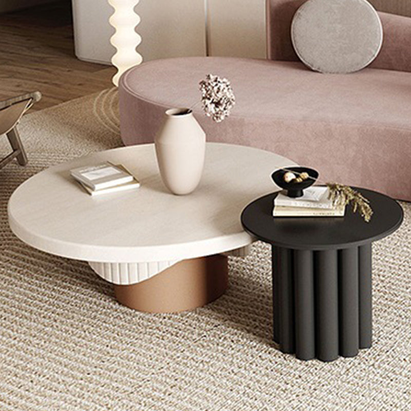 Contemporary Cocktail Table Pedestal Solid Wood Round Coffee Table Clearhalo 'Coffee & Accent Tables' 'Coffee Tables' 'coffee_tables' 'furn' 'furn_coffee_tables' 'Furniture' 'Living Room Furniture' 6099689