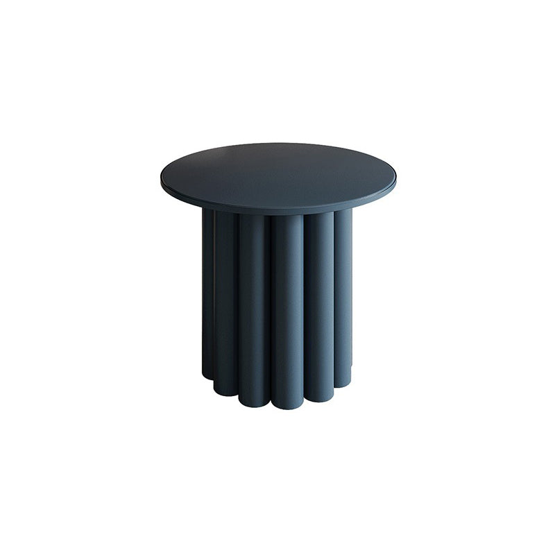 Contemporary Cocktail Table Pedestal Solid Wood Round Coffee Table 20"L x 20"W x 16"H Blue Clearhalo 'Coffee & Accent Tables' 'Coffee Tables' 'coffee_tables' 'furn' 'furn_coffee_tables' 'Furniture' 'Living Room Furniture' 6099692