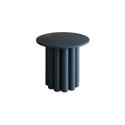 Contemporary Cocktail Table Pedestal Solid Wood Round Coffee Table 20"L x 20"W x 16"H Blue Clearhalo 'Coffee & Accent Tables' 'Coffee Tables' 'coffee_tables' 'furn' 'furn_coffee_tables' 'Furniture' 'Living Room Furniture' 6099692