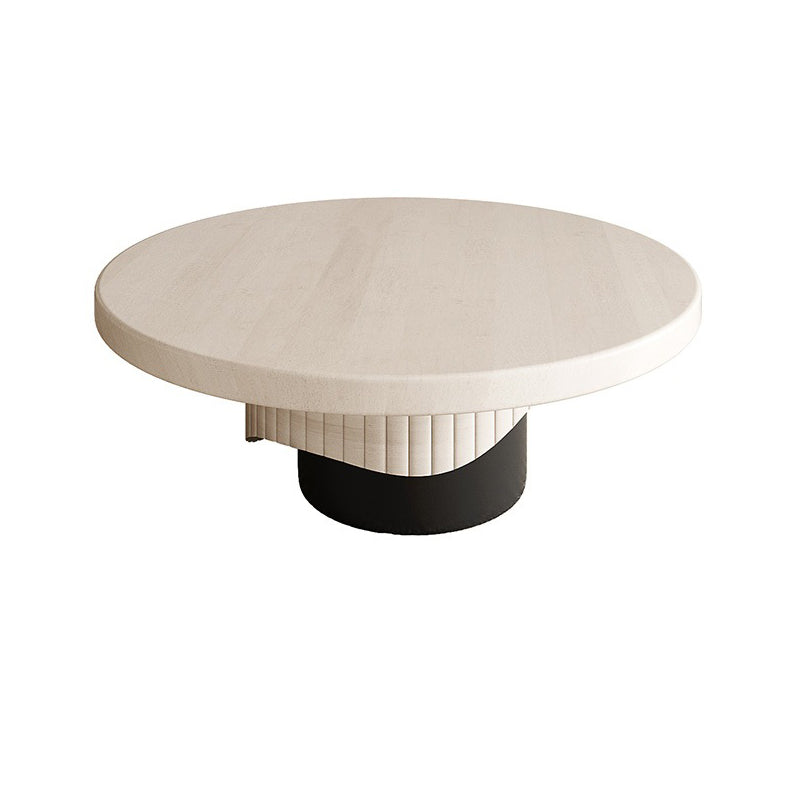 Contemporary Cocktail Table Pedestal Solid Wood Round Coffee Table Black Clearhalo 'Coffee & Accent Tables' 'Coffee Tables' 'coffee_tables' 'furn' 'furn_coffee_tables' 'Furniture' 'Living Room Furniture' 6099693