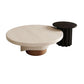 Contemporary Cocktail Table Pedestal Solid Wood Round Coffee Table 27.5"L x 27.5"W x 14"H + 20"L x 20"W x 16"H Brown Black Clearhalo 'Coffee & Accent Tables' 'Coffee Tables' 'coffee_tables' 'furn' 'furn_coffee_tables' 'Furniture' 'Living Room Furniture' 6099695