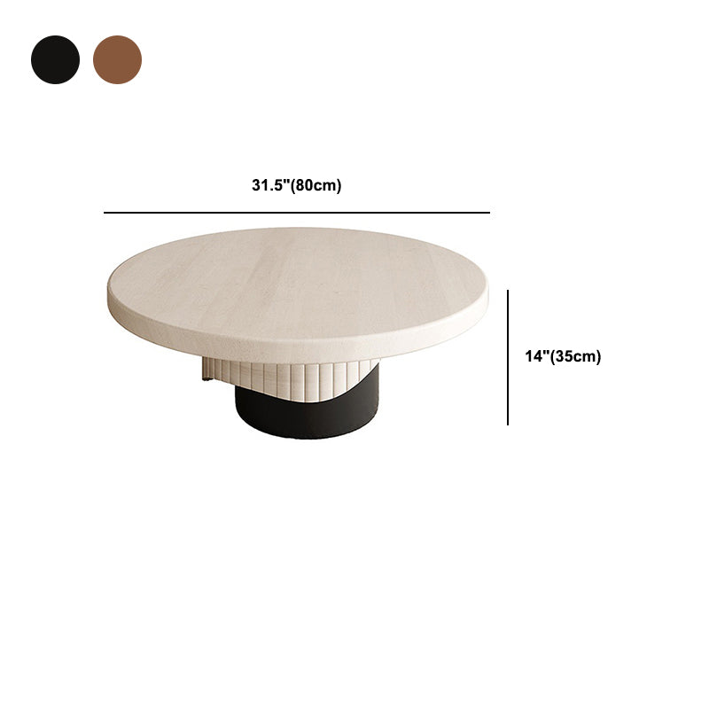 Contemporary Cocktail Table Pedestal Solid Wood Round Coffee Table Clearhalo 'Coffee & Accent Tables' 'Coffee Tables' 'coffee_tables' 'furn' 'furn_coffee_tables' 'Furniture' 'Living Room Furniture' 6099698