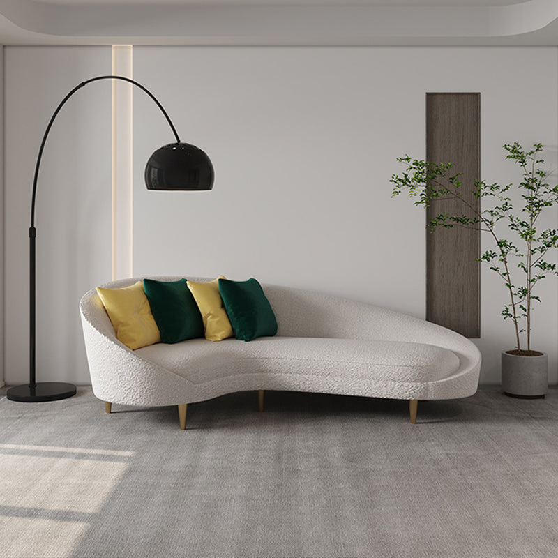 Stoffkrümmungssofa zeitgenössischer, abgerissene Armsofa mit vier Kissen