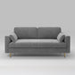 Contemporary Cushions Standard Sofa Velvet Tuxedo Arm Sofa with Pillows