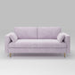 Contemporary Cushions Standard Sofa Velvet Tuxedo Arm Sofa with Pillows