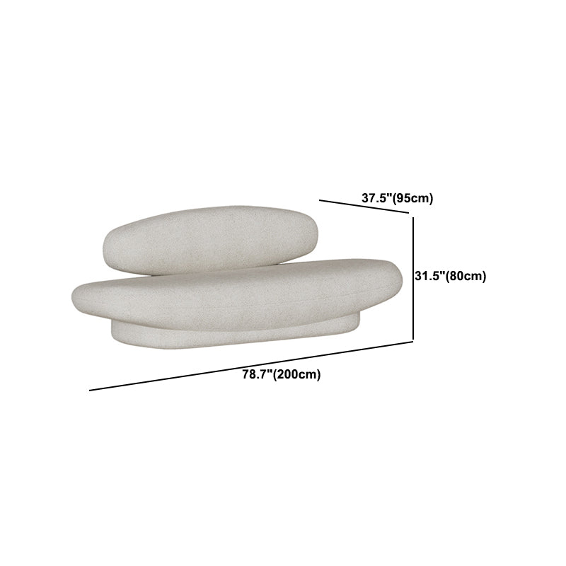 Dichiarazione di divano curvo in stile moderno di lana in beige