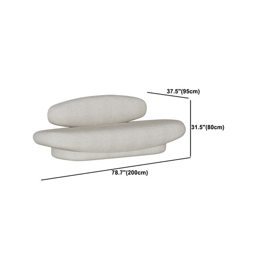 Woll moderner Stil gebogenes Sofa Statement Armless Sofa in Beige