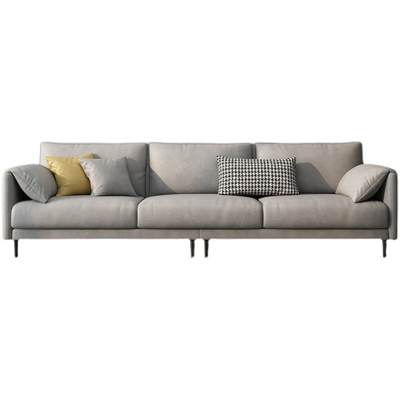 フェイクレザークッションソファコンテンポラリーピロートップアーム標準ソファ