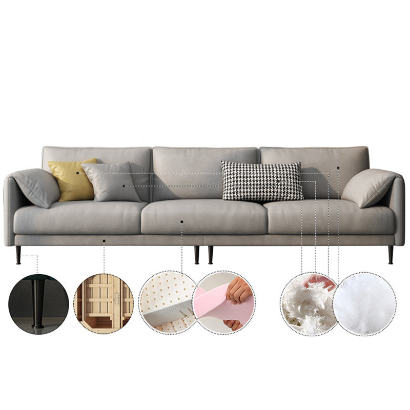 フェイクレザークッションソファコンテンポラリーピロートップアーム標準ソファ