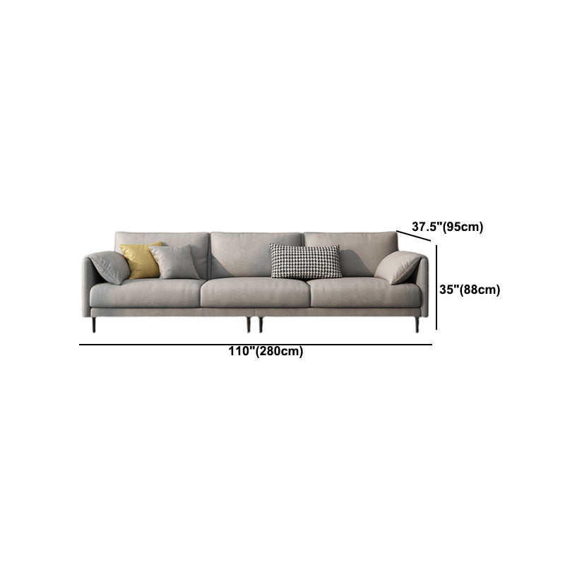 フェイクレザークッションソファコンテンポラリーピロートップアーム標準ソファ