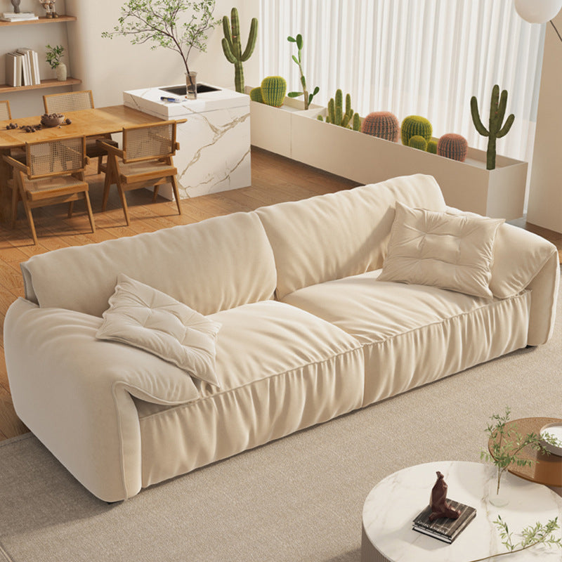 Contemporary Faux Leather Pillow Top Arm Sofa 2 Seater Stain Resistant Settee