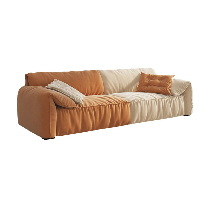 Contemporary Faux Leather Pillow Top Arm Sofa 2 Seater Stain Resistant Settee